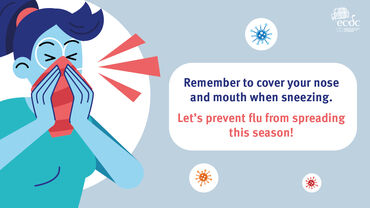 Social media card: Let's prevent flu from spreading this season!