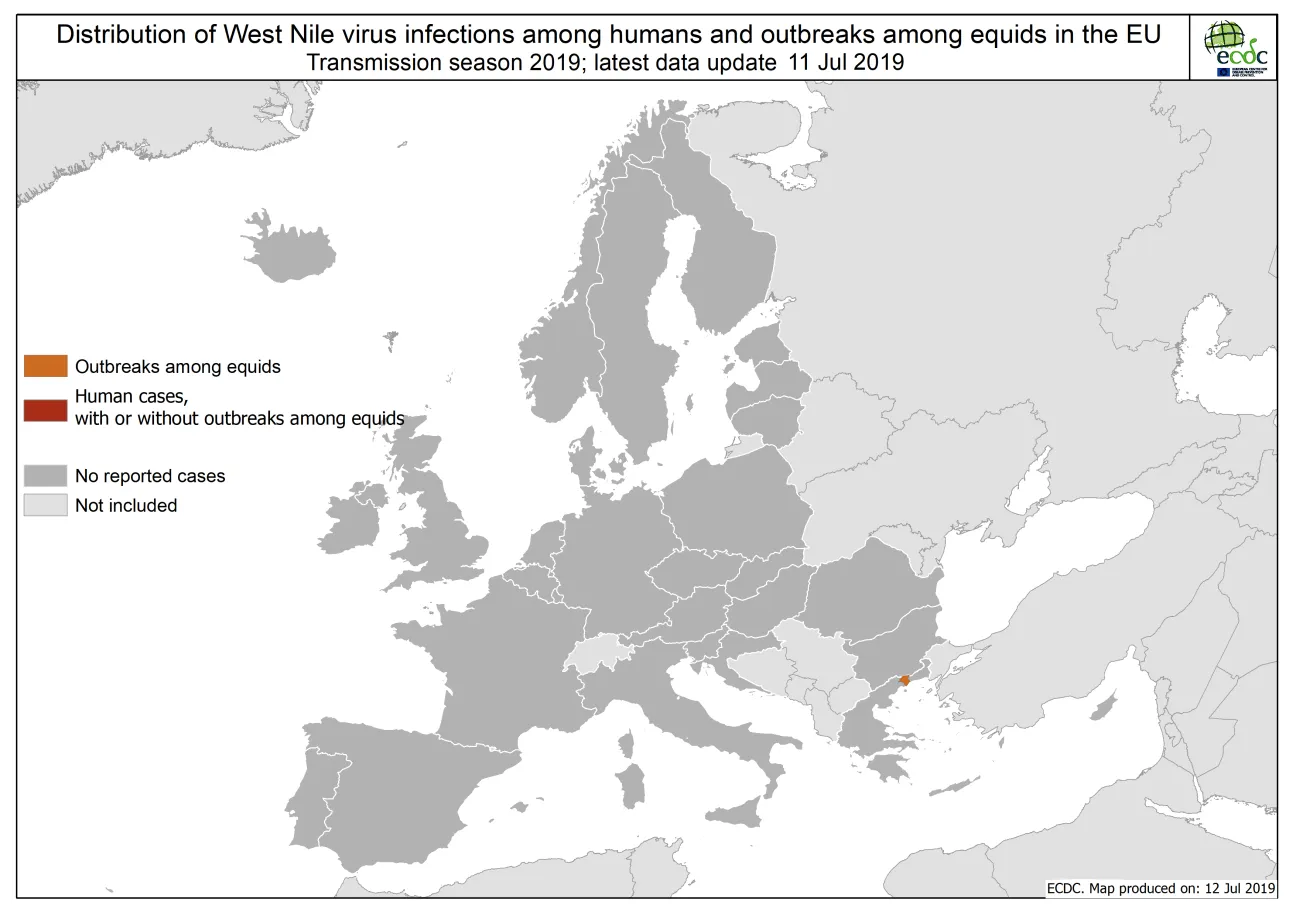 West Nile virus in Europe in 2019 - human and equine cases, updated 11 July