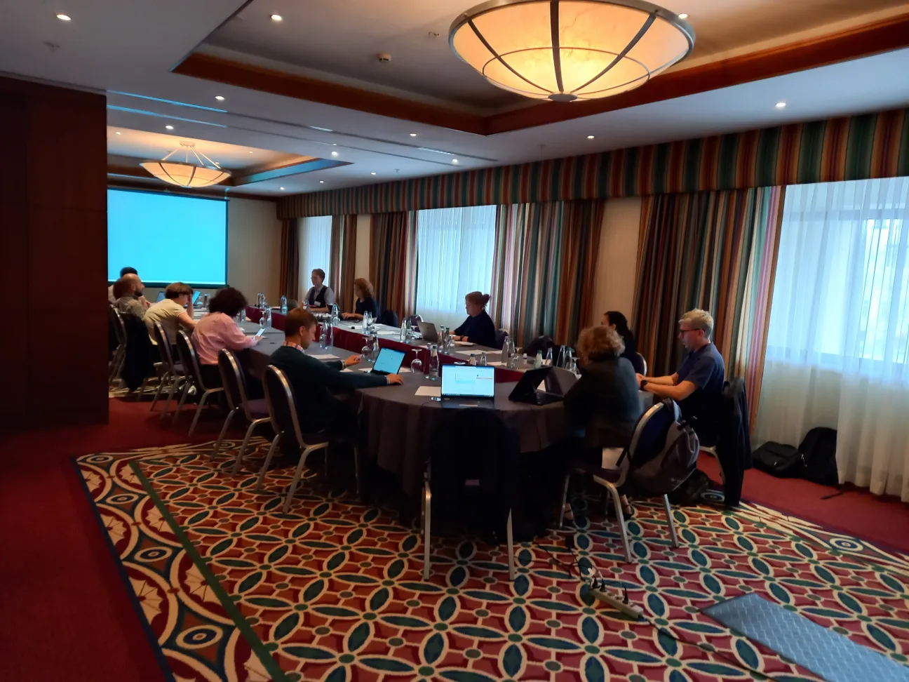 People at a conference table. 