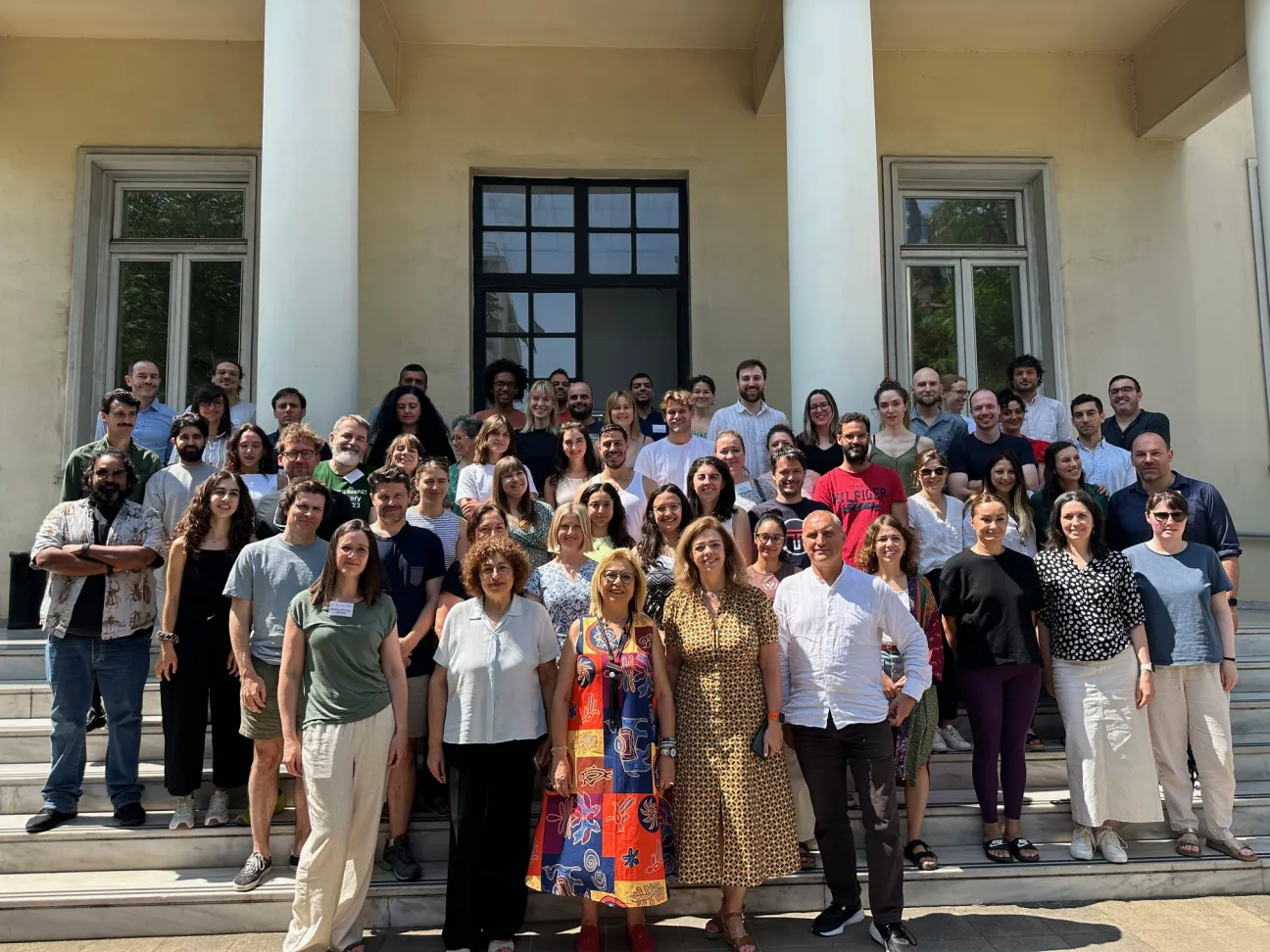 Group photo RRA and Survey Methods module in Athens, Greece, to fellows from the EPIET, EUPHEM, and PAE programmes