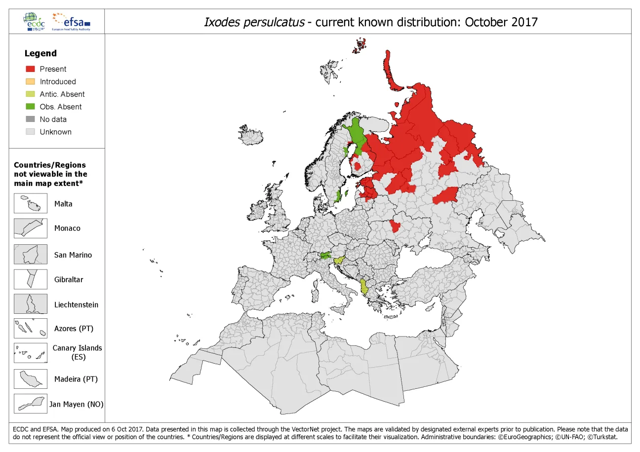 Ixodes_persulcatus distribution October 2017