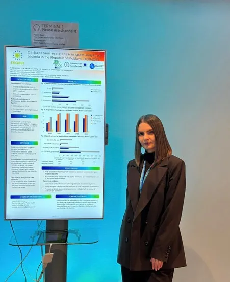 Nadejda Morarescu presents her work at ESCAIDE 2024, held in Stockholm, Sweden