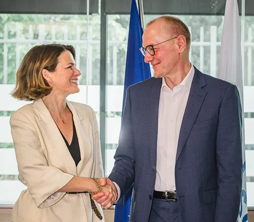 Pamela Rendi-Wagner and Cristiano Freschi at EFSA
