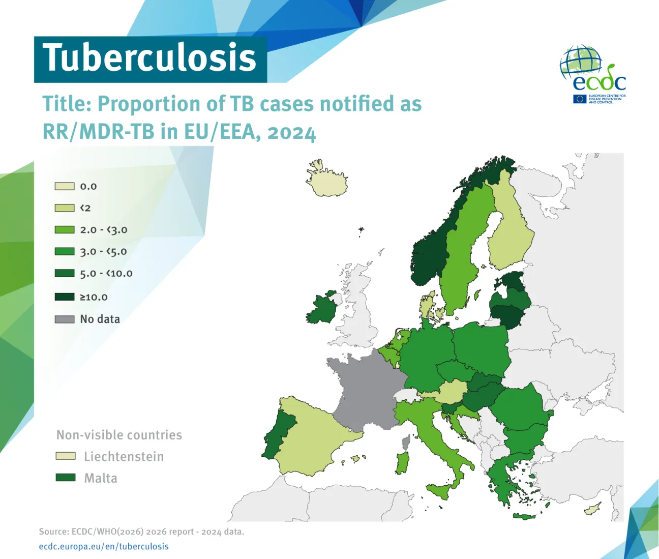Multidrug-resistant (MDR) tuberculosis in the EU/EEA, 2024