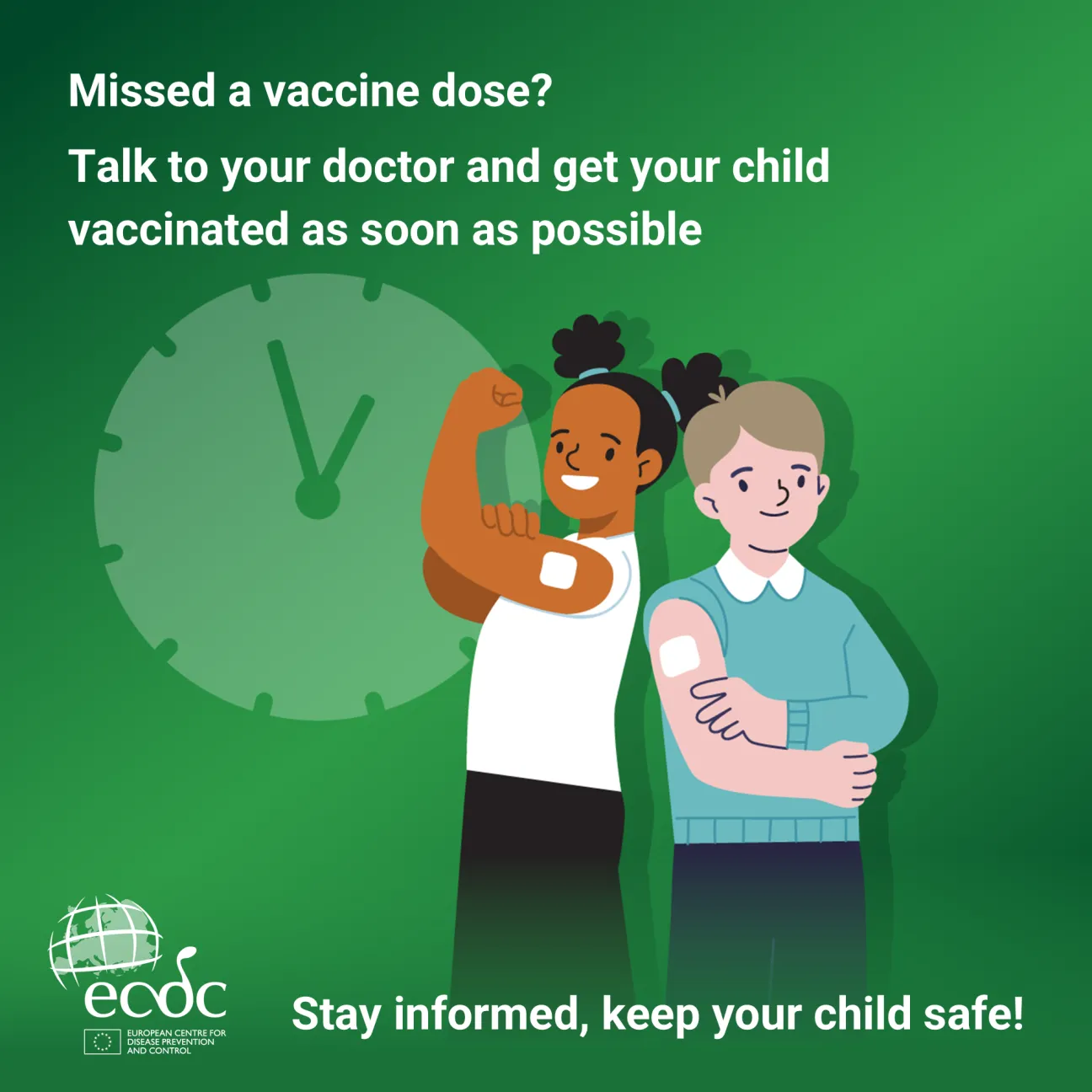 Social media card: Missed vaccine dose