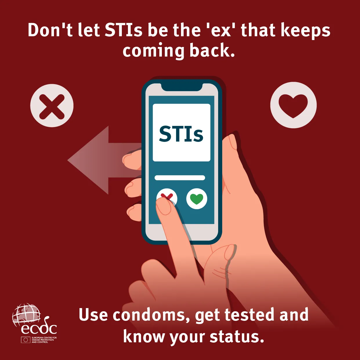 Social media card: Swipe left on STIs