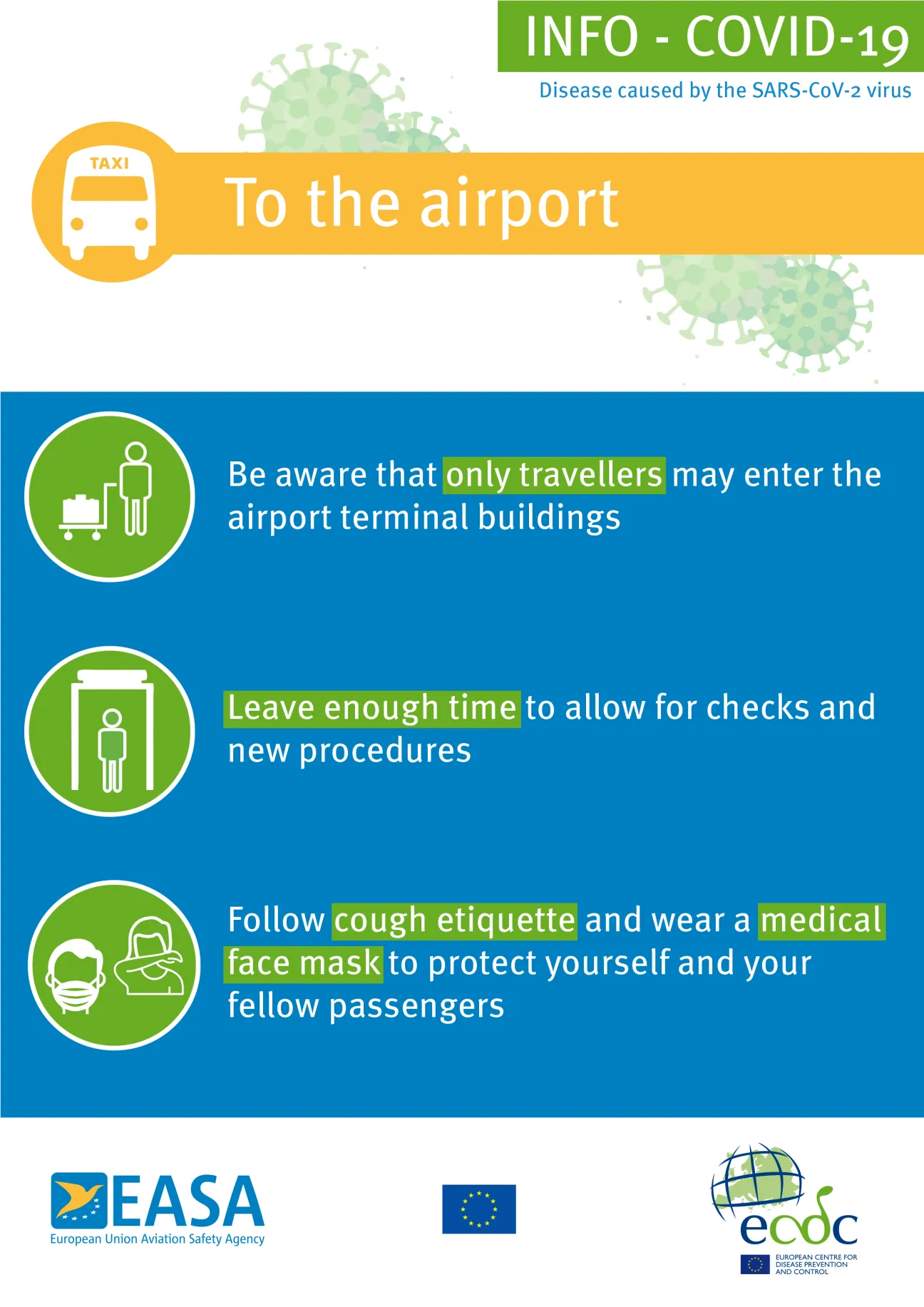 Poster: To the airport (blue background) 