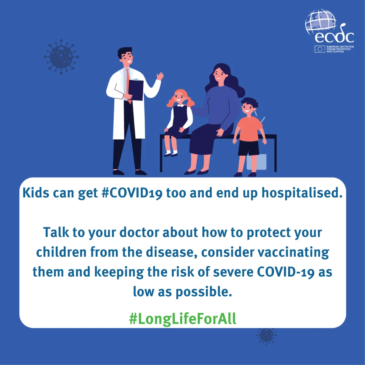 COVID-19 in children social media card