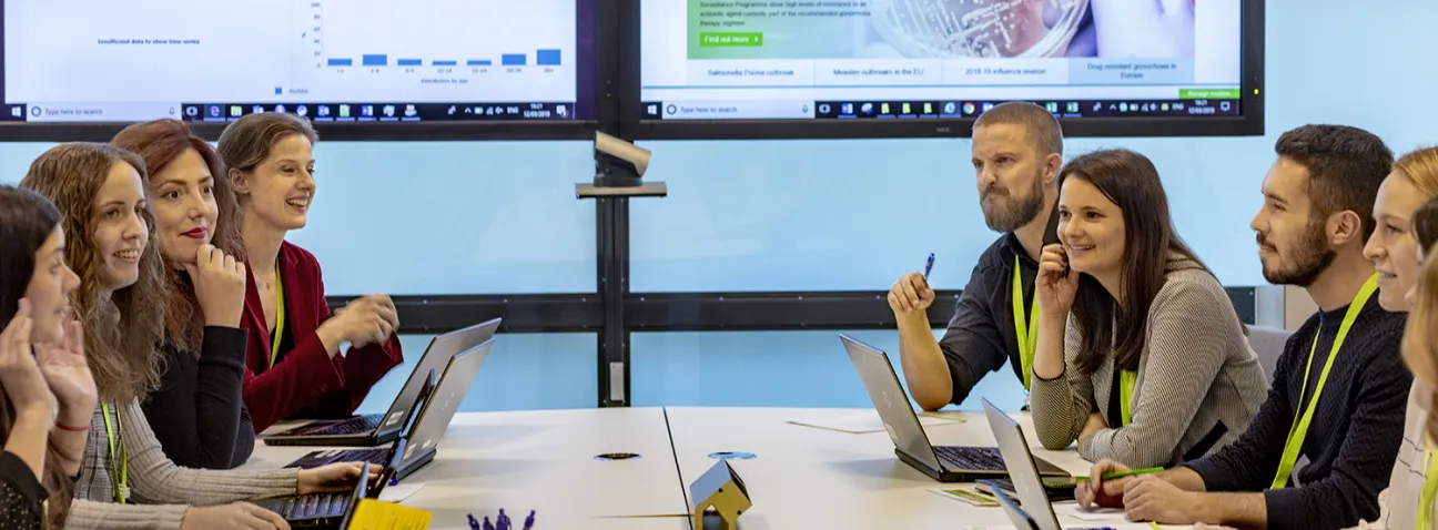 ECDC colleagues in meeting