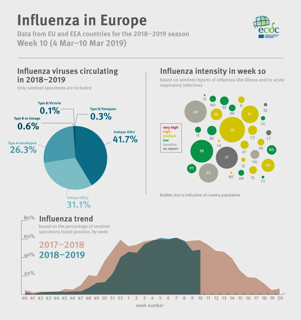 Weekly influenza update, week 10, March 2019