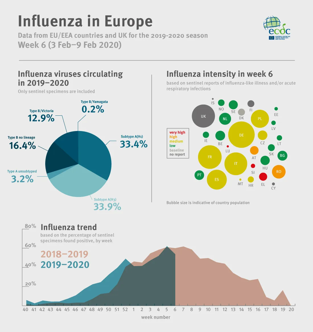 Weekly influenza update, week 6, February 2020