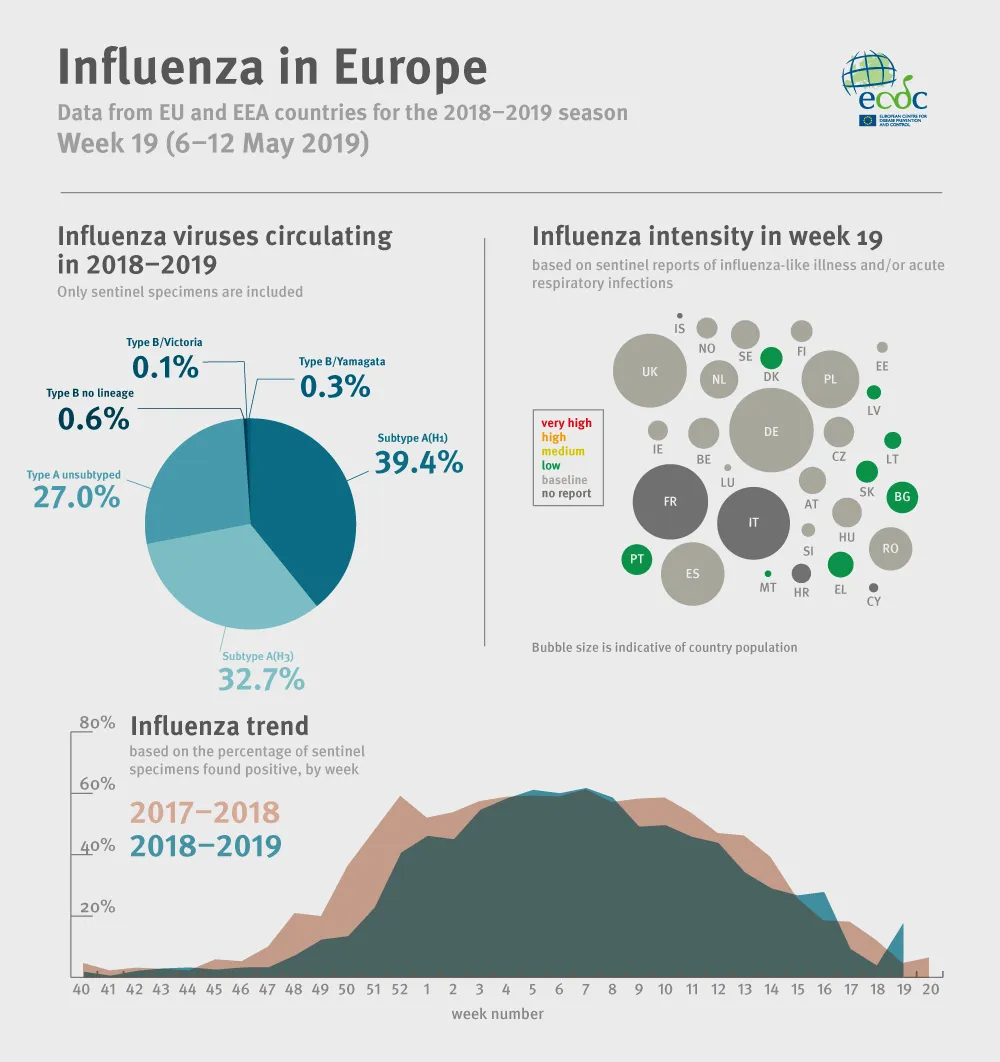 Weekly influenza update, week 19, May 2019
