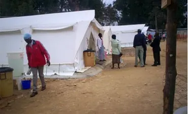 EPIET Postcard from the field - Tents with patients during cholera outbreak in Angola