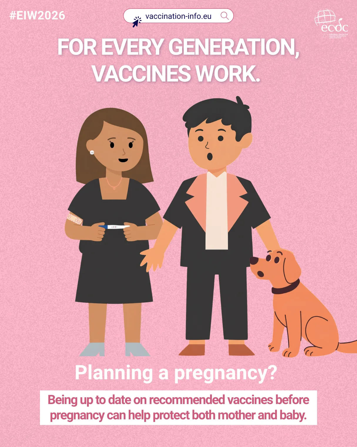 Social media card: For every generation, vaccines work - planning a pregnancy?