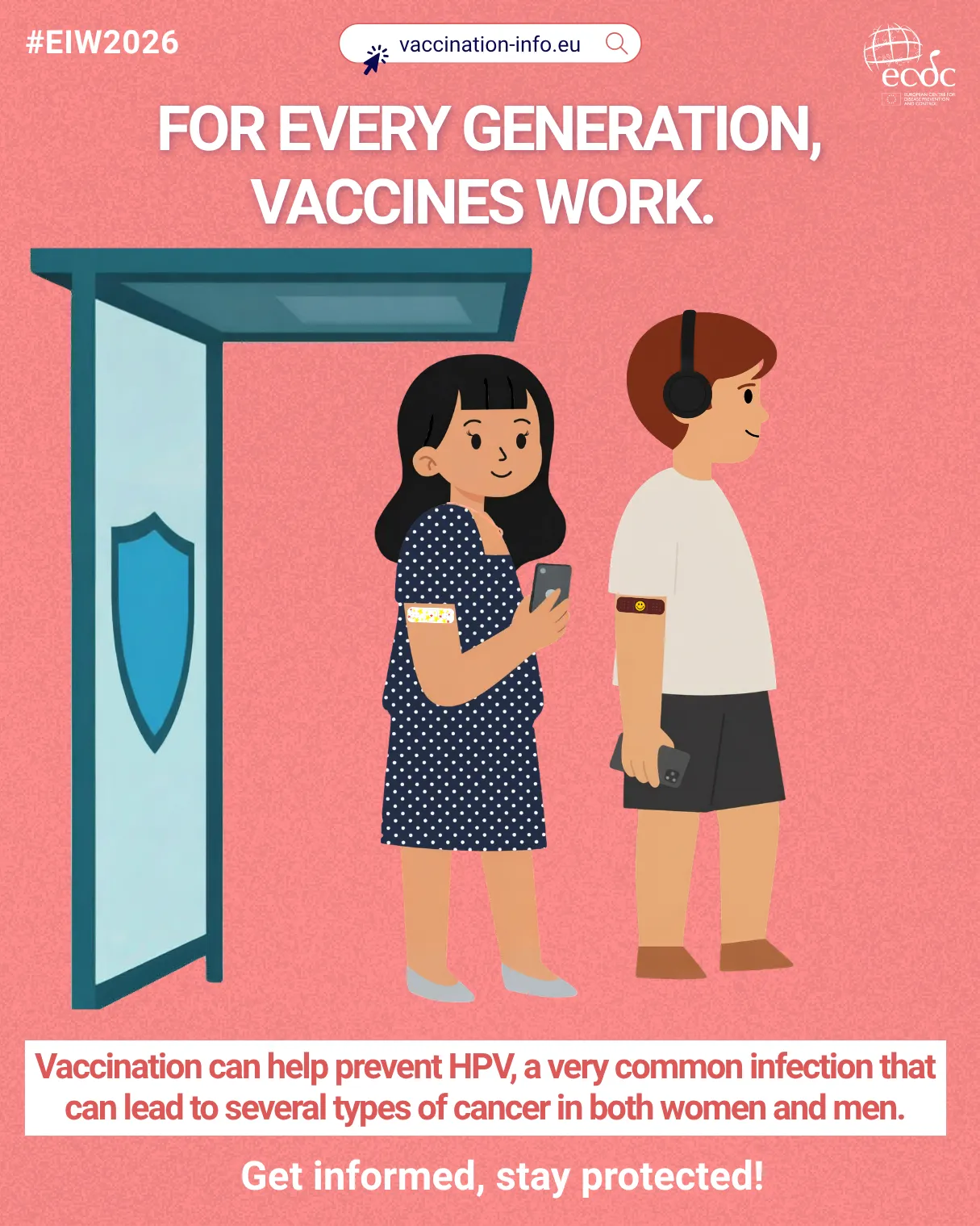 Social media card: For every generation, vaccines work - HPV