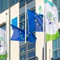 ECDC premises with ECDC and EU flags