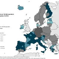 14-day notification rate weighted by vaccine uptake, updated 26 May 2022 (colour-blind friendly)