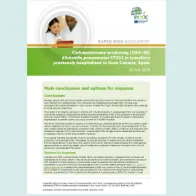 Cover of the RRA on Carbapenemase-producing (OXA-48)  Klebsiella pneumoniae ST392 in travellers previously hospitalised in Gran Canaria, Spain 