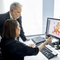 Experts looking at map