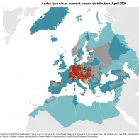 Aedes japonicus - current known distribution: April 2026