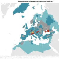 Aedes koreicus - current known distribution: April 2026