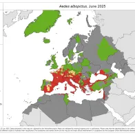 Aedes albopictus map June 2025