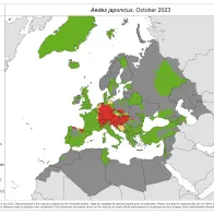 Aedes japonicus - current known distribution: October 2023