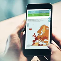 COVID-19 dashboard on mobile