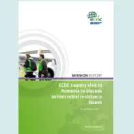 Cover of the mission report on the ECDC country visit to Romania to discuss antimicrobial resistance issues 