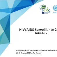 Cover of presentation HIV surveillance report 2018 data
