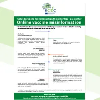 Factsheet cover: Countering online vaccine misinformation in the EU/EEA
