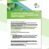 Considerations relating to social distancing measures in response to the COVID-19 epidemic