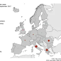 Distribution of measles cases by country, September 2017, EU/EEA countries 