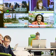 People working in ECDC on detecting outbreak threats of infectious diseases