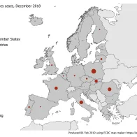 Number of measles cases by country, EU/EEA, December 2018 (n=457)