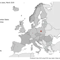 Number of rubella cases by country, EU/EEA, March 2019 (n=51)