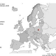 Distribution of rubella cases by country, February 2018 in EUEEA countries