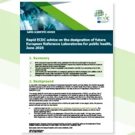 Rapid ECDC advice on the designation of future European Reference Laboratories for public health, June 2025 cover