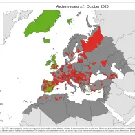 Aedes vexans s.l. - current known distribution: October 2023