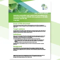 Cover of the report Infection prevention and control and surveillance for coronavirus disease (COVID 19) in prisons in EU/EEA countries and the UK