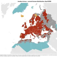 Ixodes ricinus - current known distribution: April 2026.png