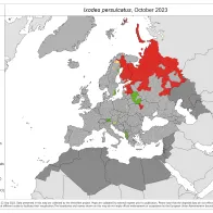Ixodes persulcatus - current known distribution: October 2023