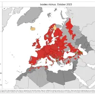 Ixodes ricinus - current known distribution: October 2023