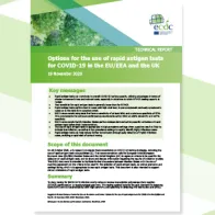 cover: Options for the use of rapid antigen tests for COVID-19 in the EU/EEA and the UK