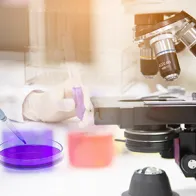 Microscope in a laboratory