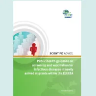 Cover of the report Public health guidance on screening and vaccination for infectious diseases in newly arrived migrants within the EU/EEA