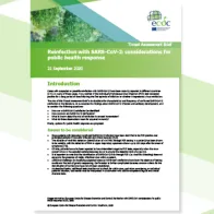 Cover of the Threat assessment brief: Reinfection with SARS-CoV-2: considerations for public health response