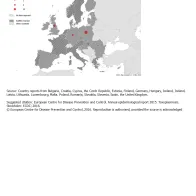 Reported numbers of confirmed congenital toxoplasmosis cases, EU/EEA, 2014