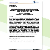 The European Union Summary Report on Antimicrobial Resistance in zoonotic and indicator bacteria from humans, animals and food in 2019–2020 cover