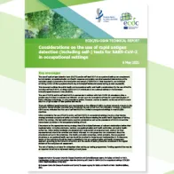 Cover: Considerations on the use of rapid antigen detection (including self-) tests for SARS-CoV-2 in occupational settings